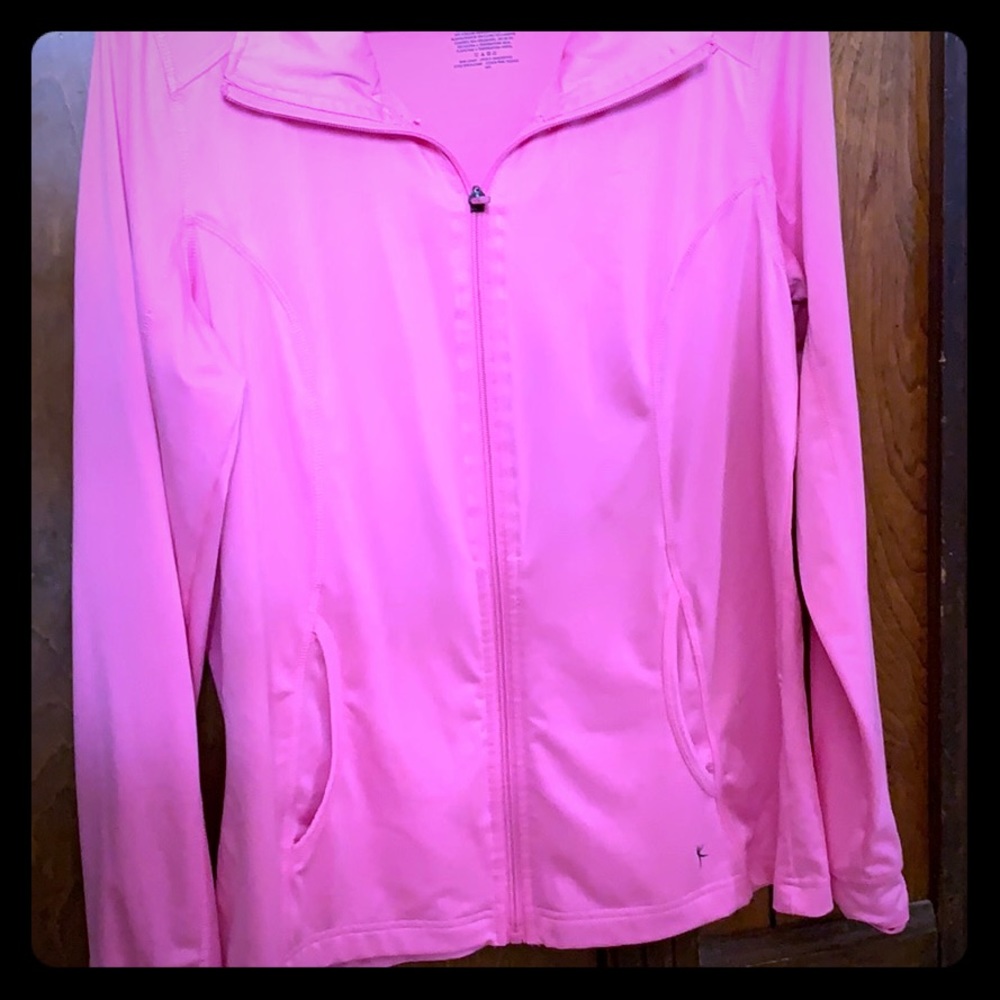 Danskin semi-fitted pink zip up jacket